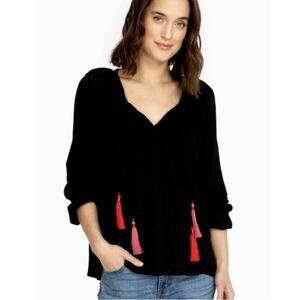 NWT Johnny Was Calme Double Tassel Peasant Blouse Size XS